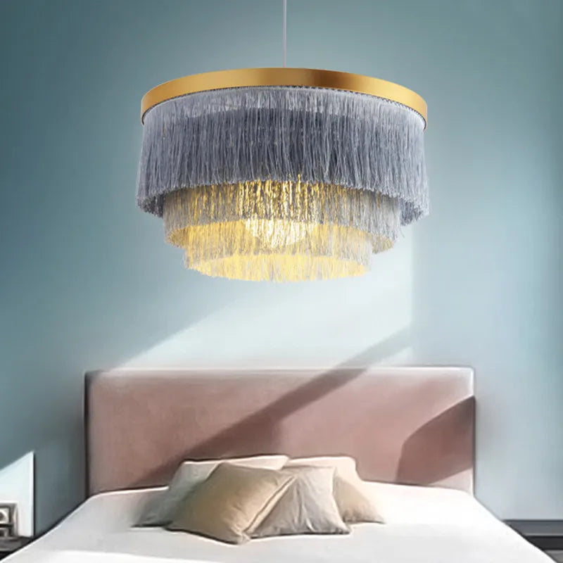 lustre romantique en fil de coton pour décoration intérieure