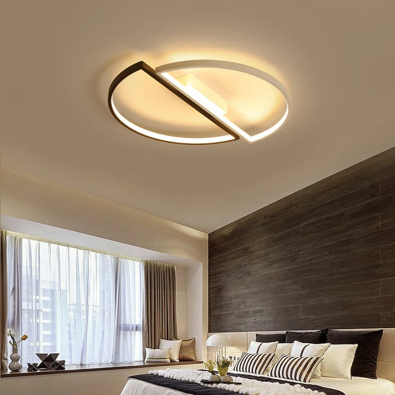 plafonnier moderne demi-cercle à leds pour décoration nordique