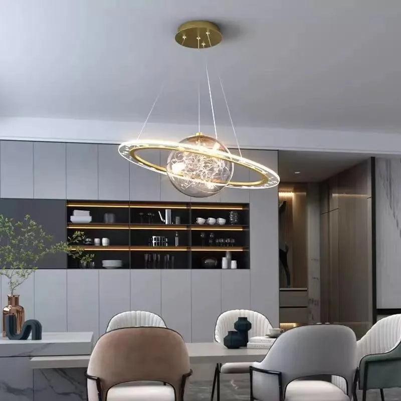 lustre led style post-moderne acrylique étoilé pour maison