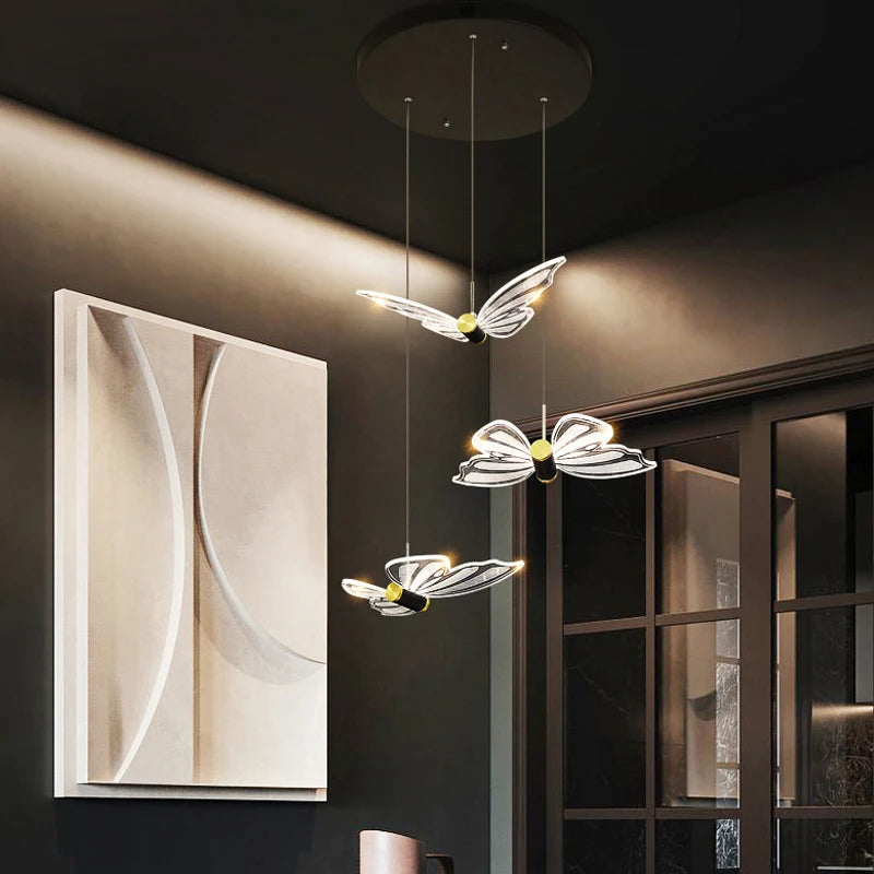 lustre moderne design papillon pour intérieur élégant et chaleureux