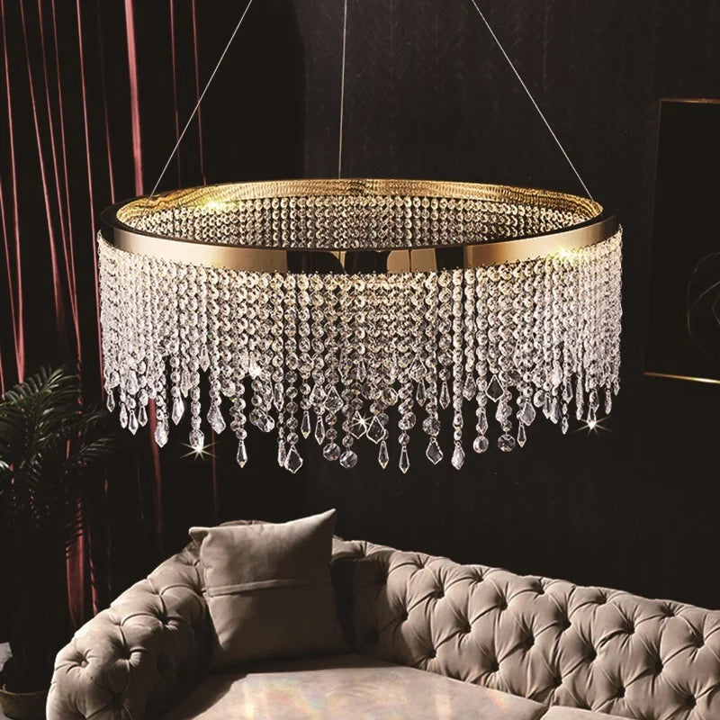 lustre en cristal postmoderne pour décoration intérieure élégante