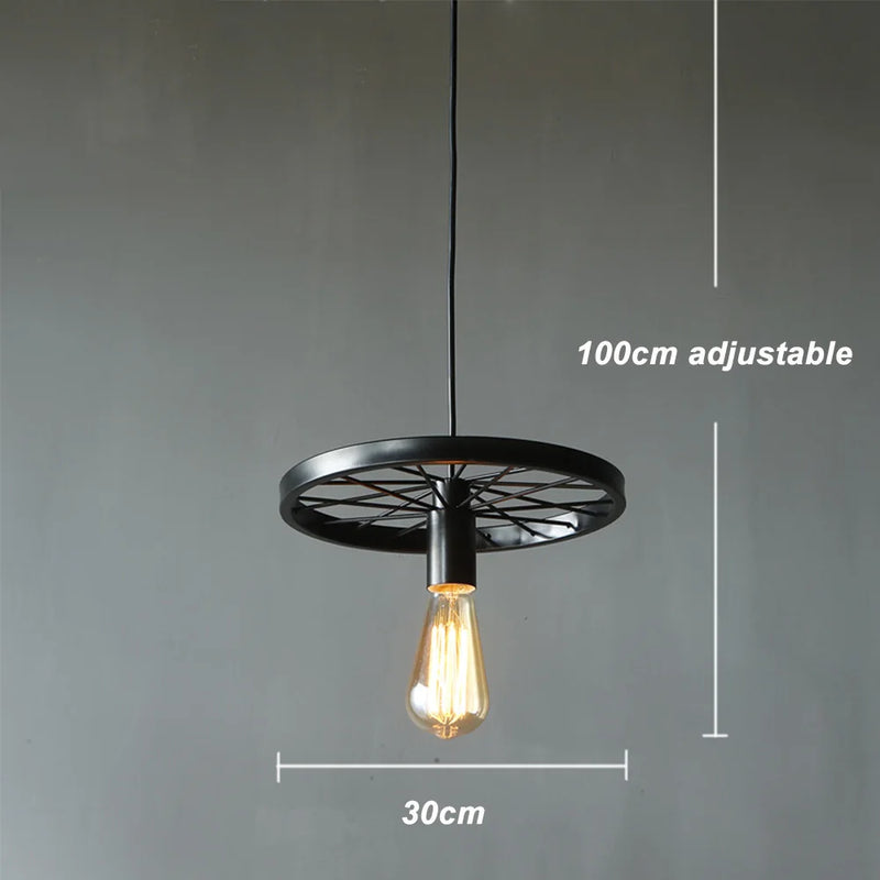 suspension rétro à led en fer pour éclairage intérieur