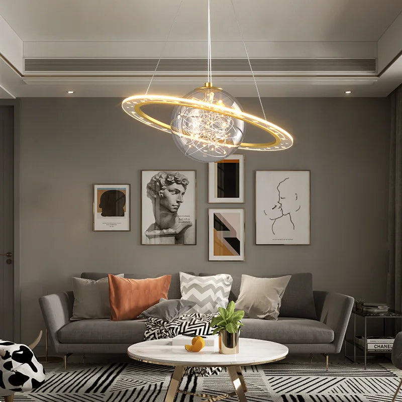 lustre led style post-moderne acrylique étoilé pour maison