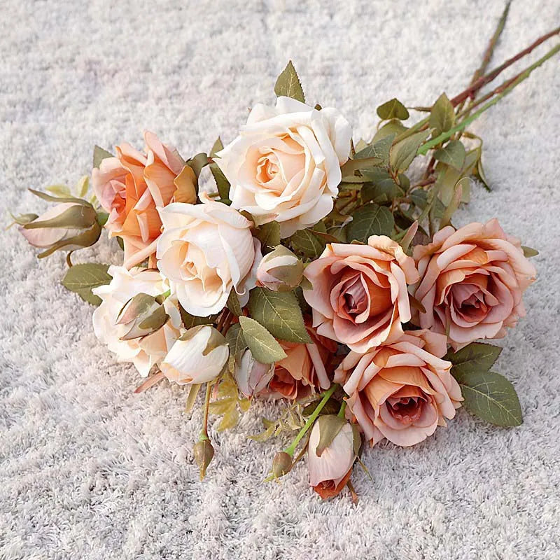 nouvelle décoration automnale fleurs artificielles roses bouclées luxe mariage