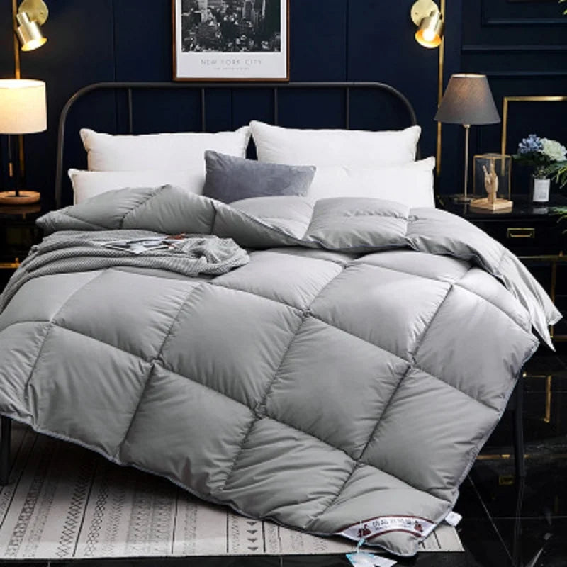 couette en duvet d'oie matelassée pour un confort optimal en hiver