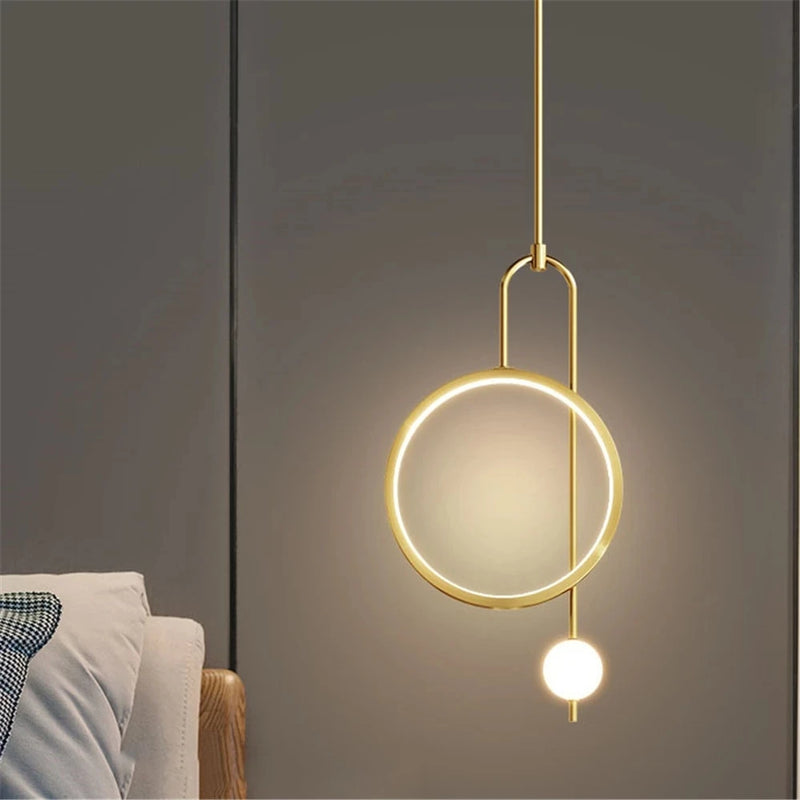 suspension led anneau design nordique pour décoration intérieure moderne