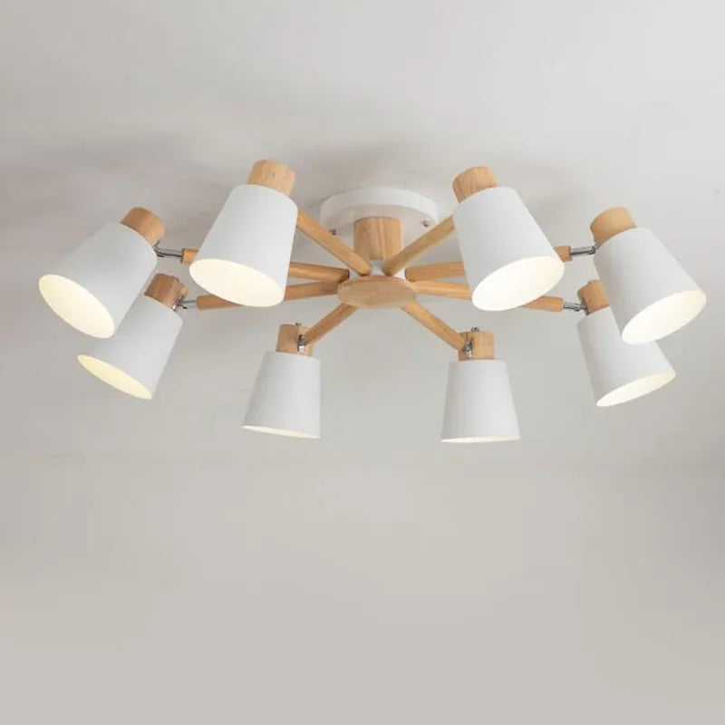 lustre nordique en bois massif simple et moderne