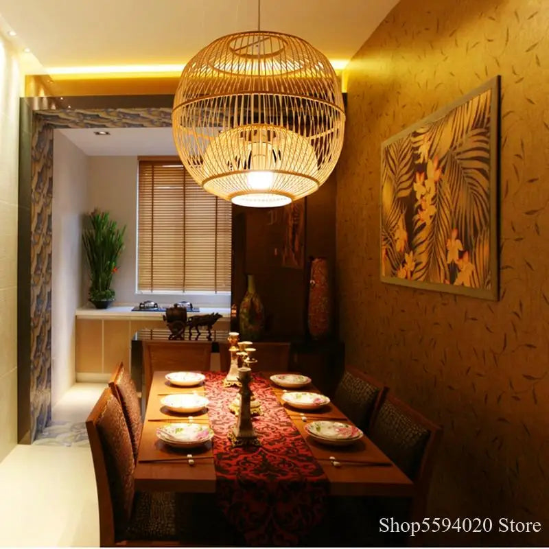 suspension en bois chinois design lumineux pour restaurant japonais