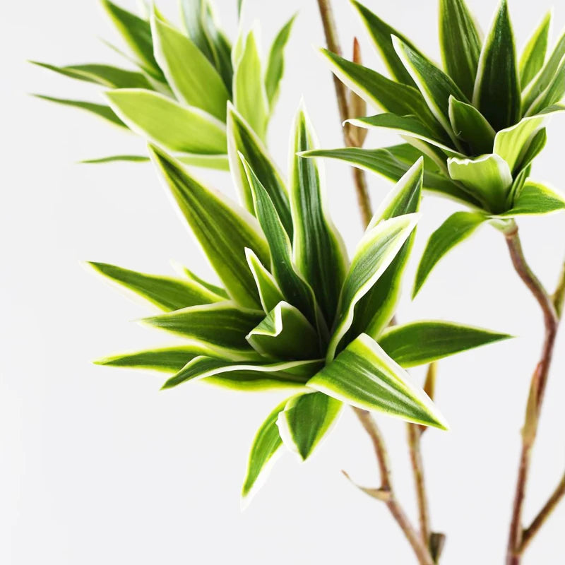 grande branche de bambou artificielle avec fleurs et feuilles décoratives