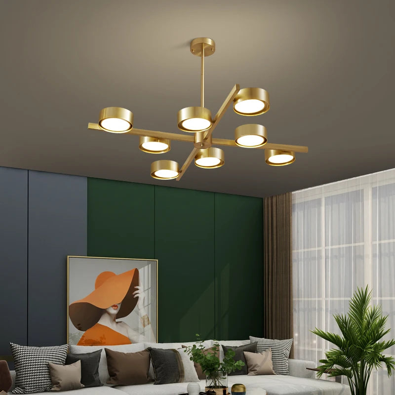 lustre nordique en cuivre design créatif pour éclairage moderne