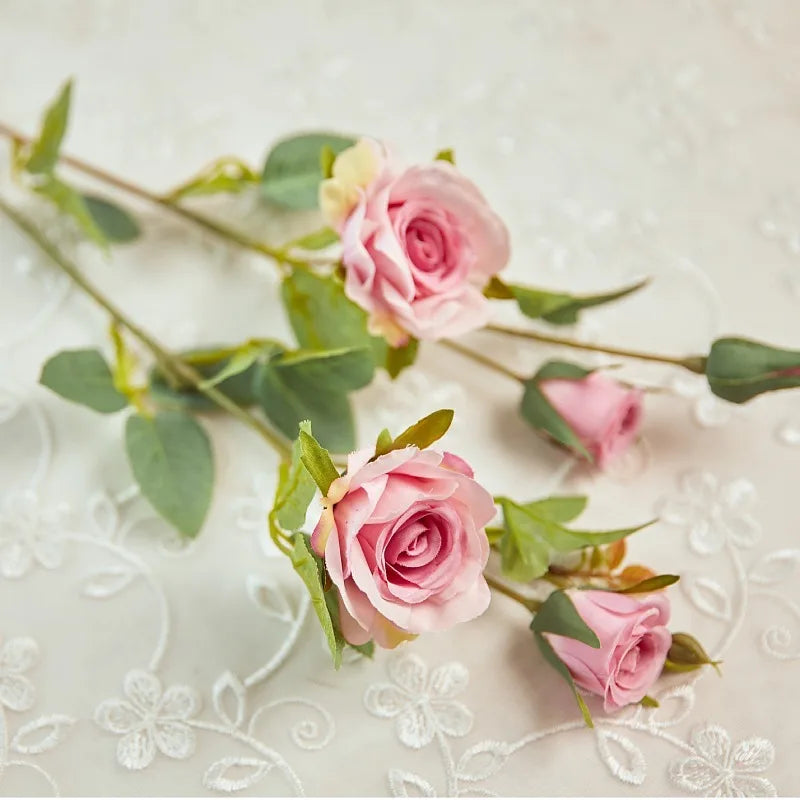 fleurs de roses artificielles en soie pour mariage et décoration