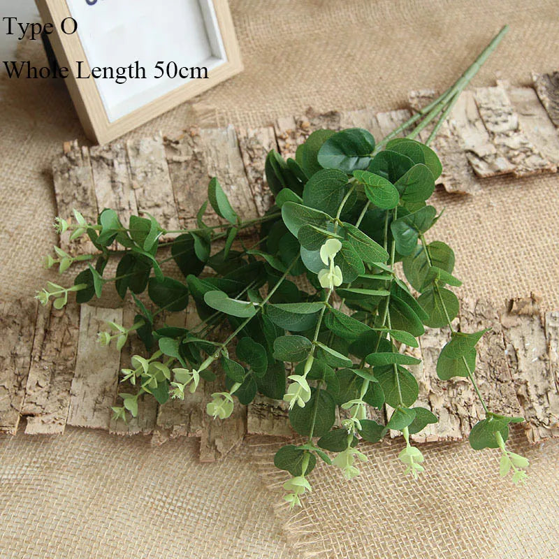 branche d'arbre d'eucalyptus feuilles rondes décoration rétro en faux feuillage