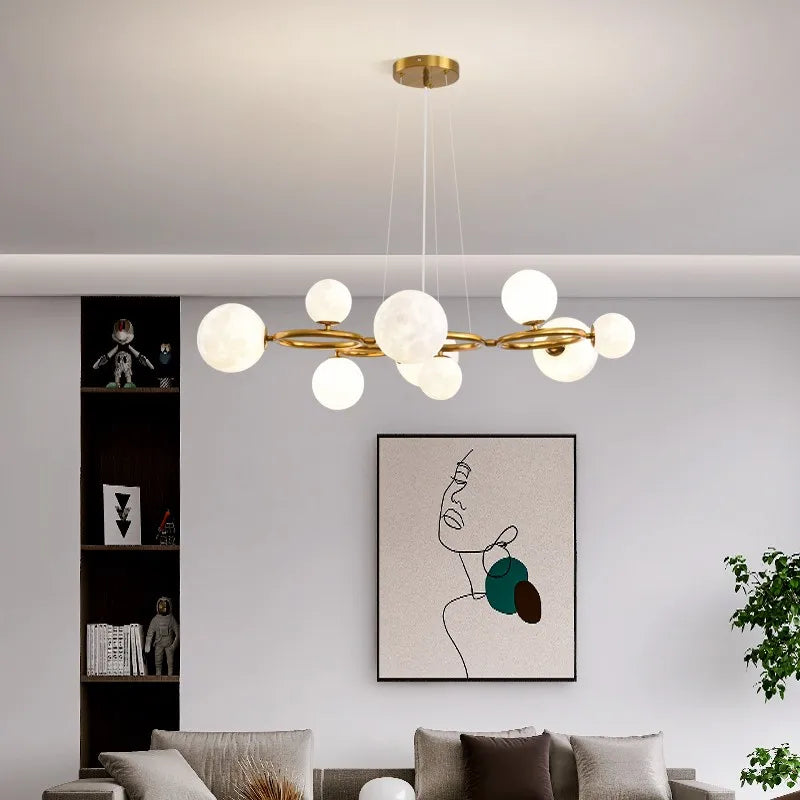 lustre led moderne minimaliste en verre nordique décoration lumineuse