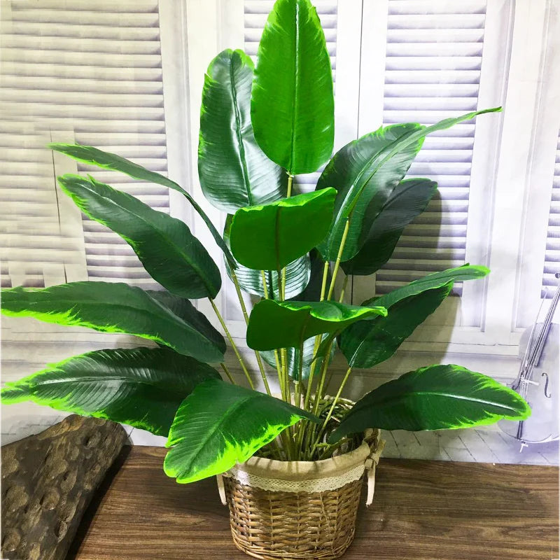 plantes artificielles tropicales feuilles de palmier pour décoration intérieure