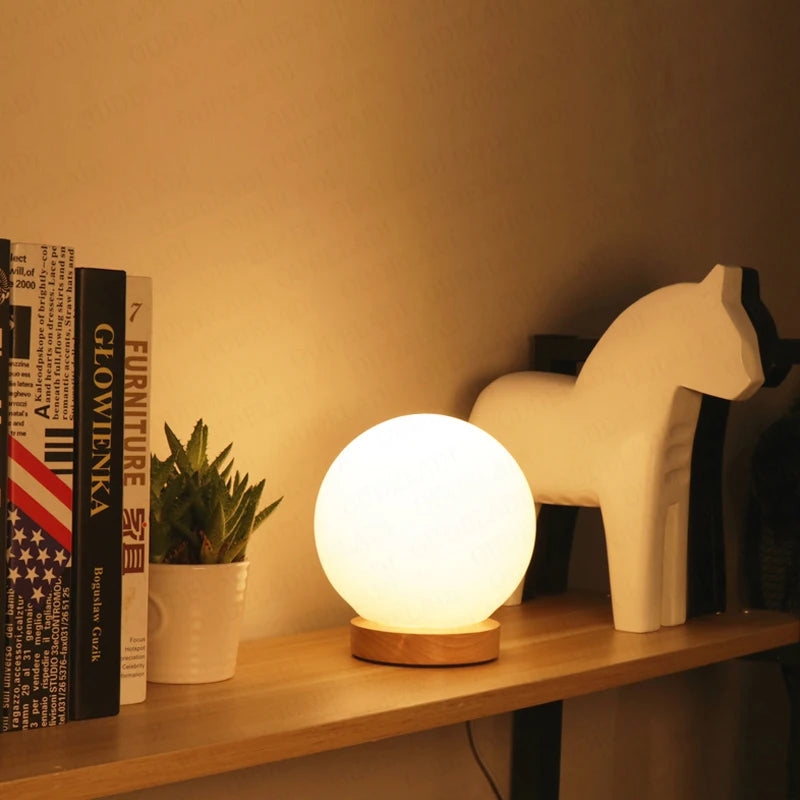 Lampe de table boule de verre Simple