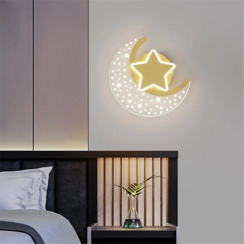 applique murale led étoile et lune pour décoration intérieure