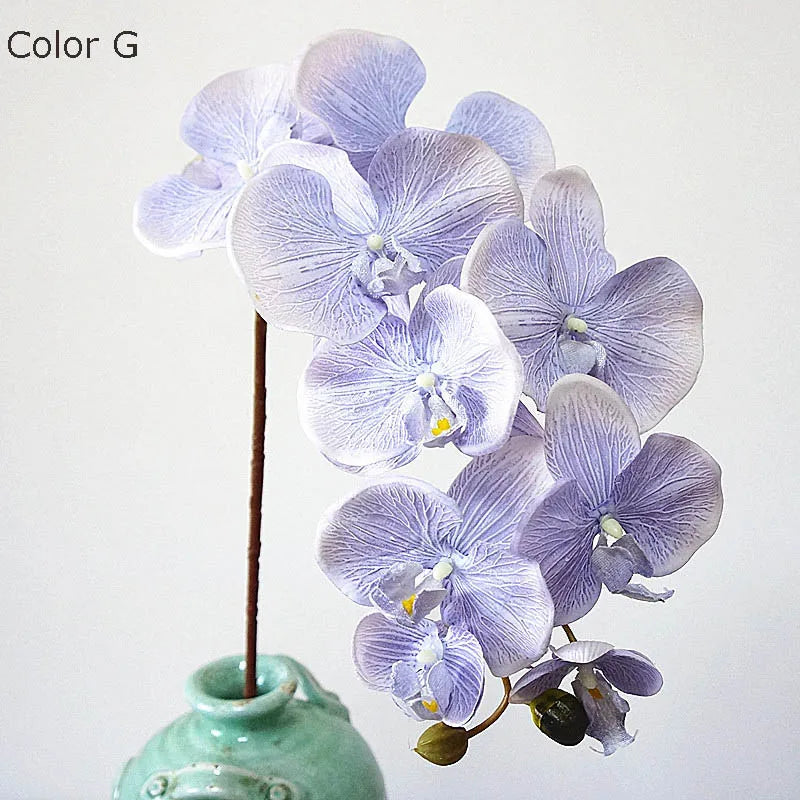 10 têtes d'orchidées artificielles rétro pour décorations élégantes