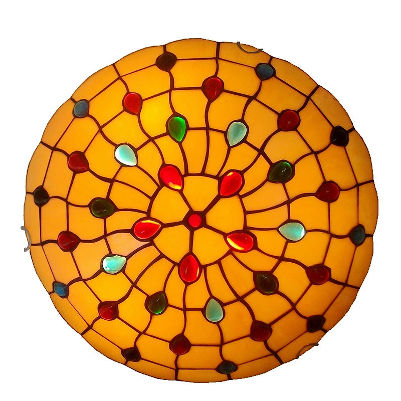 Factory Direct 16-inch The American Retro Ceiling Lamps Tiffany Stained Glass Art Of Living Room, Bedroom Balcony Lighting