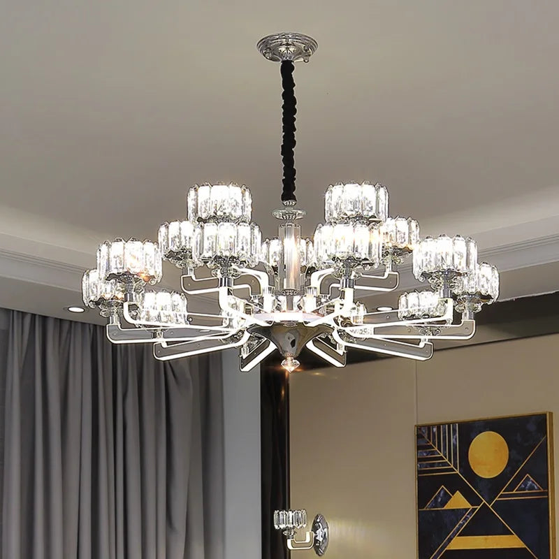 lustre en cristal moderne luxe pour décoration intérieure élégante