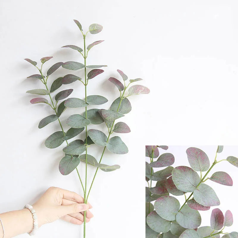 branche de feuilles artificielles en soie pour décoration intérieure et mariage