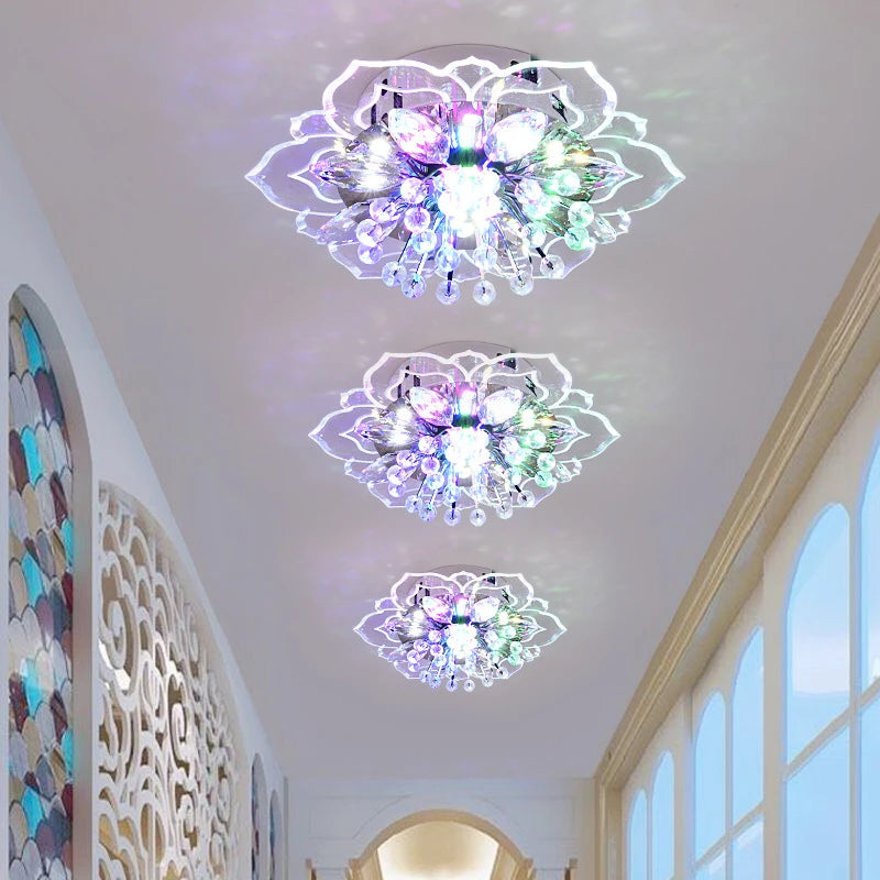 lampe en cristal fleurs lustre éclairage intérieur luminaires colorés