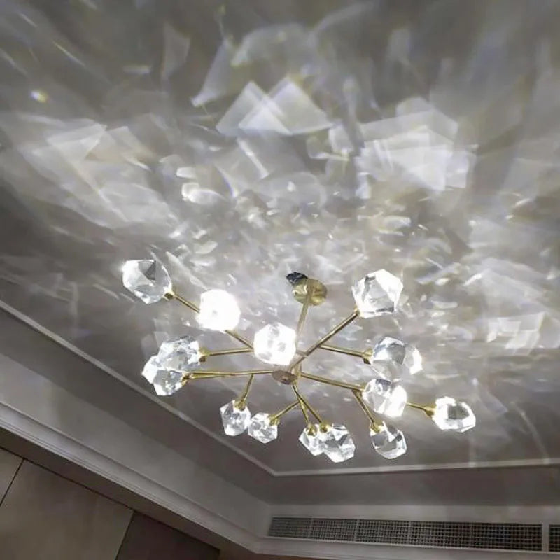 lustre spoutnik design moderne pour décoration intérieure en cristal