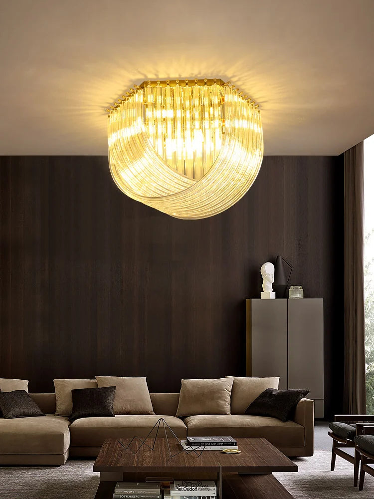 lustre suspendu design en chrome et argent pour éclairage moderne