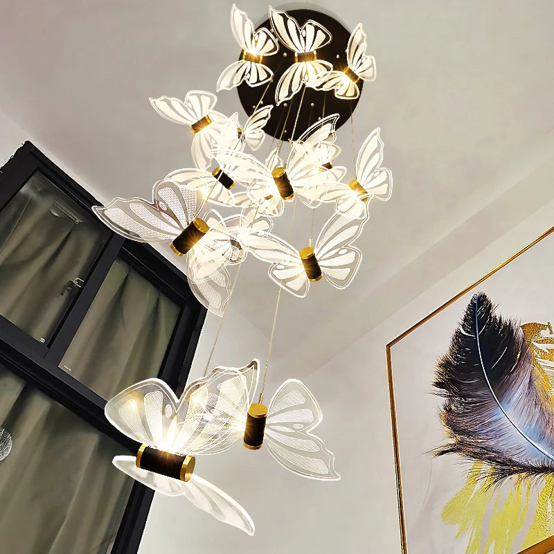 lustre moderne design papillon pour intérieur élégant et chaleureux