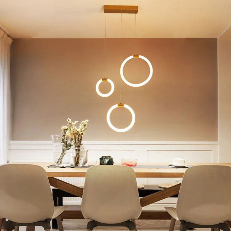 lustre à led moderne en acrylique pour décoration luxe