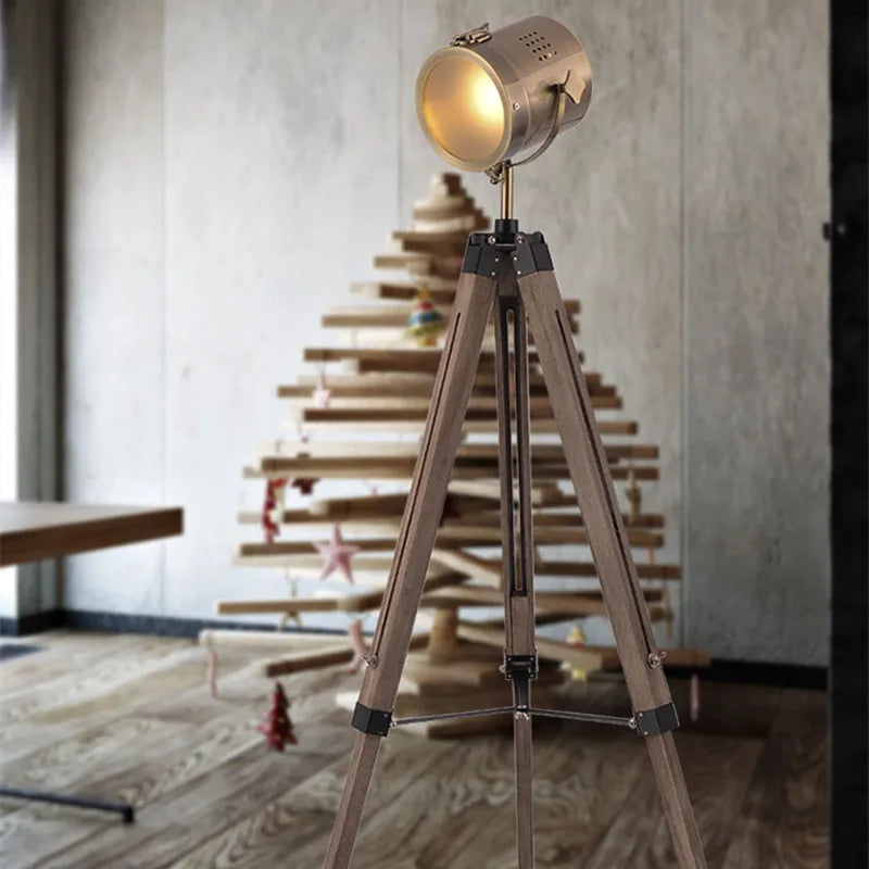 lampadaire nordique LED en bois massif pour intérieur moderne