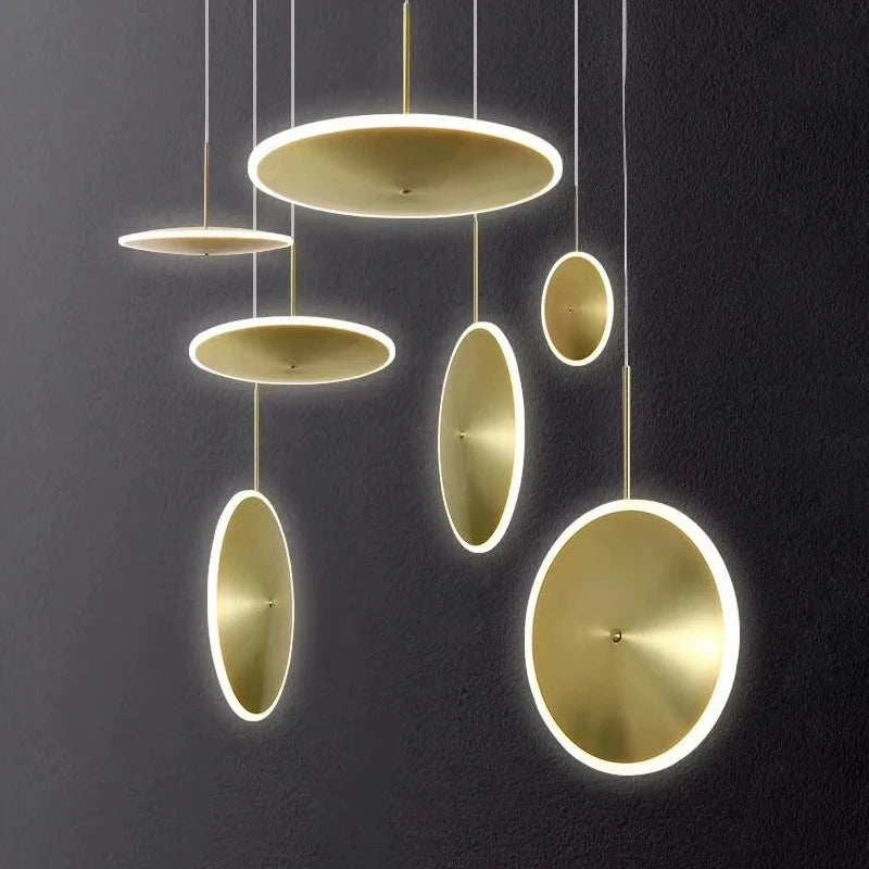 suspension led design nordique luxe métal linéaire pour intérieur