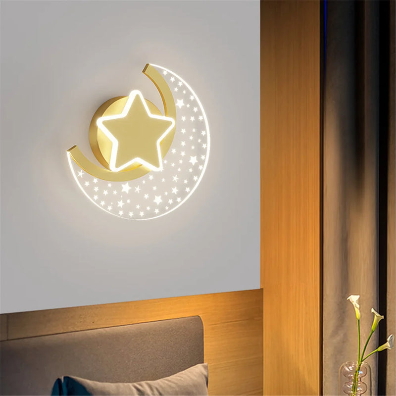 applique murale led étoile et lune pour décoration intérieure