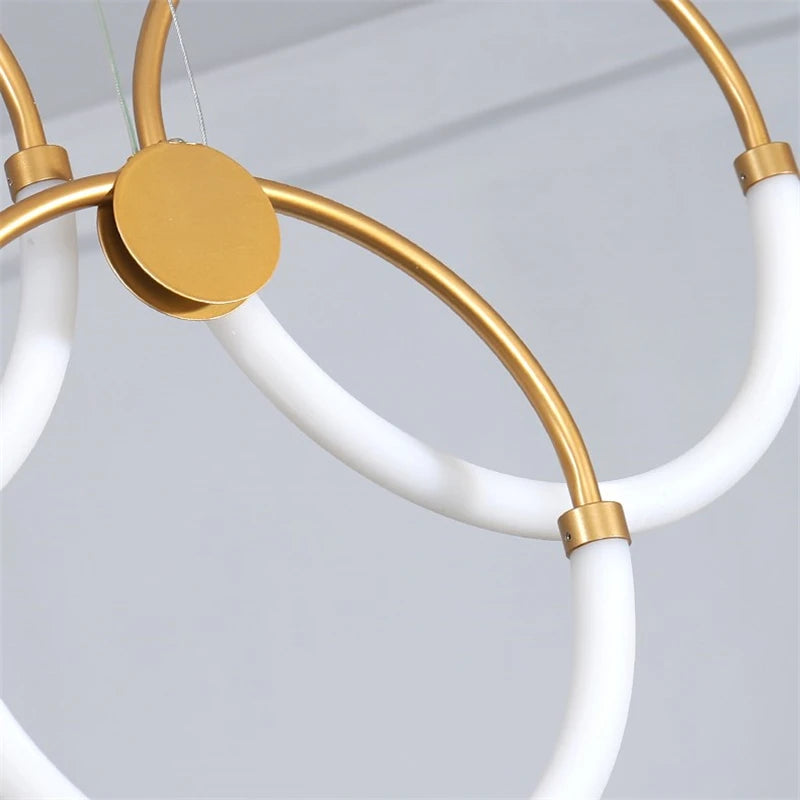 lustre moderne nordique anneau d'or suspension décoration
