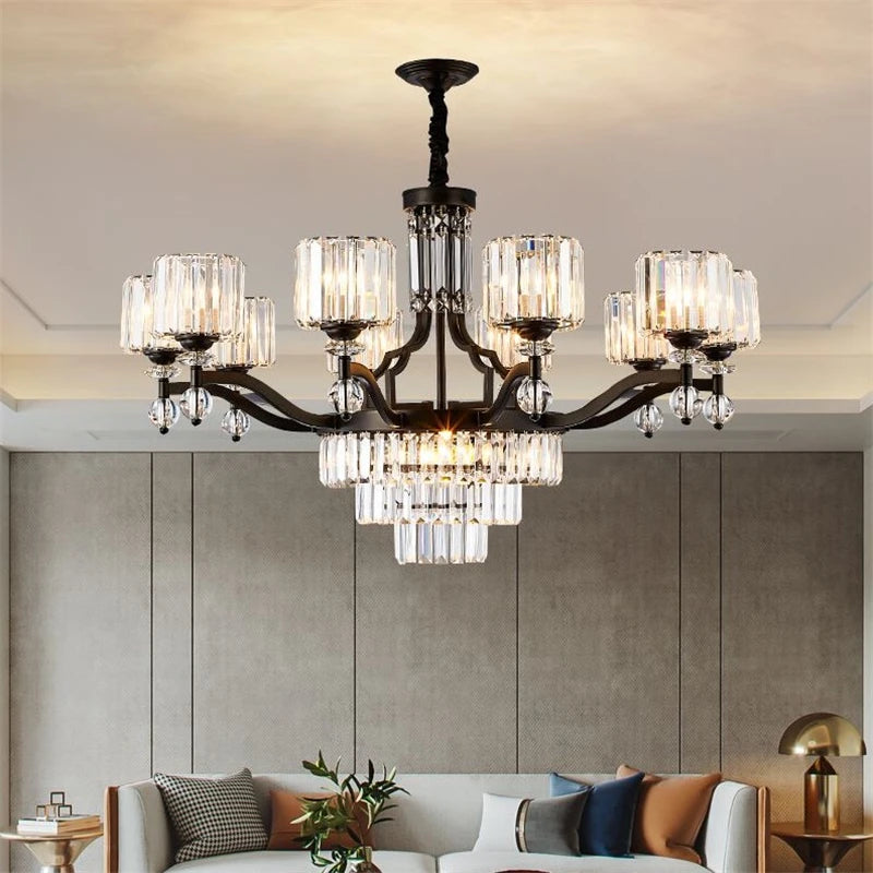 lustre en cristal moderne pour éclairage intérieur élégant