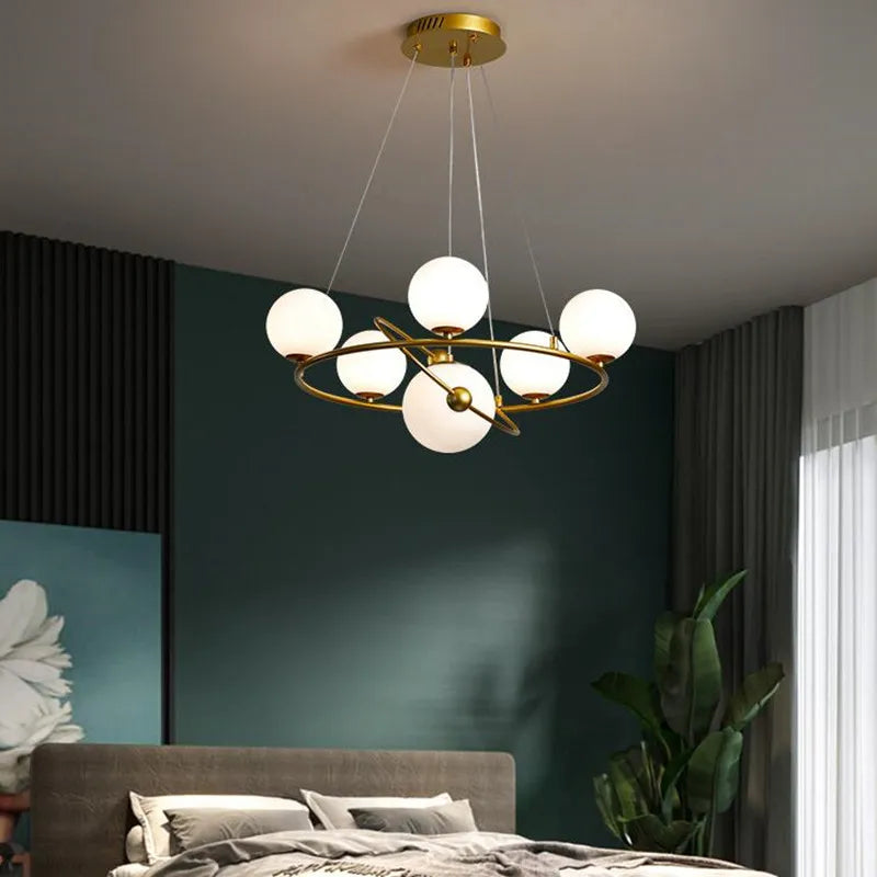 suspension LED nordique lustre en verre décoratif pour intérieur