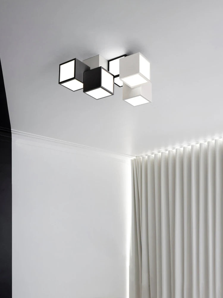 plafonnier carré créatif lumières led modernes décoration simple lustre luminaire