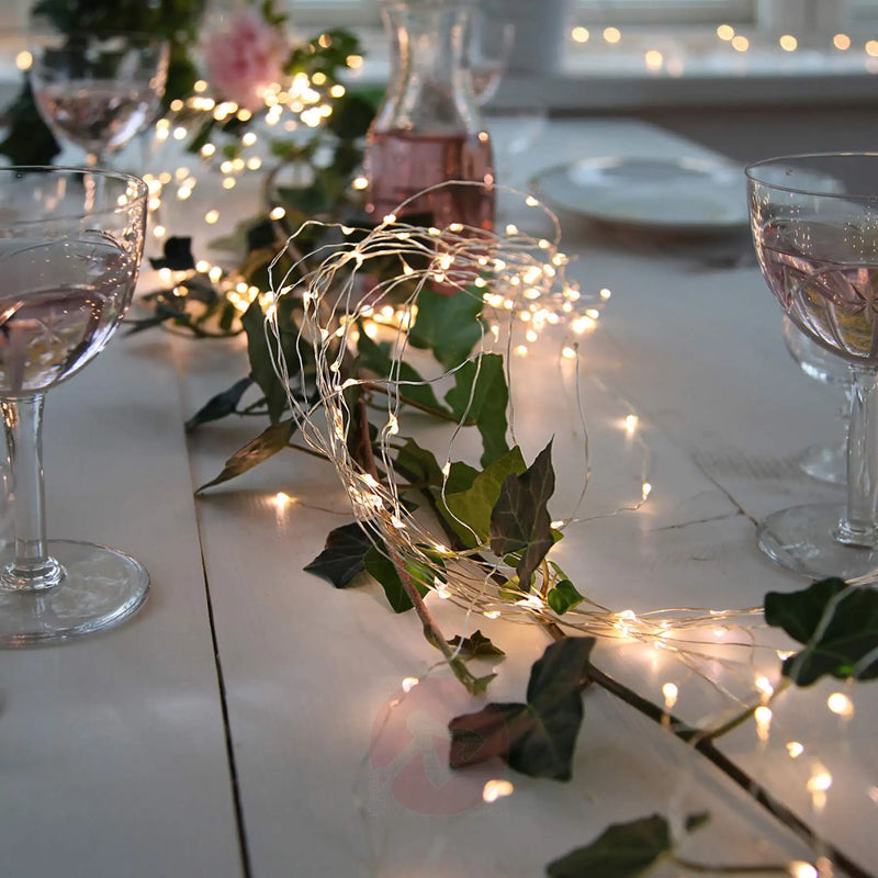 guirlande lumineuse argentée étanche pour décorations extérieures Noël mariage