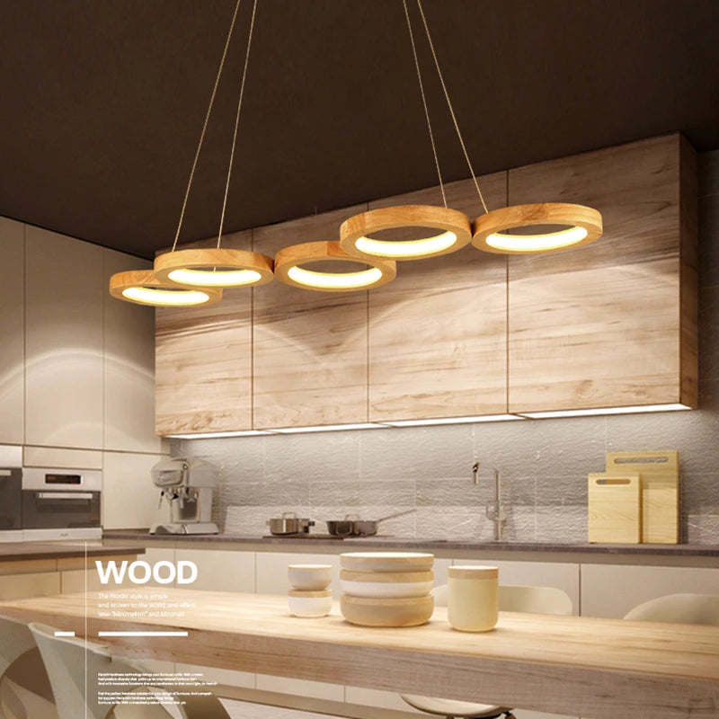 plafonnier en bois moderne design créatif rond luminaires intérieurs