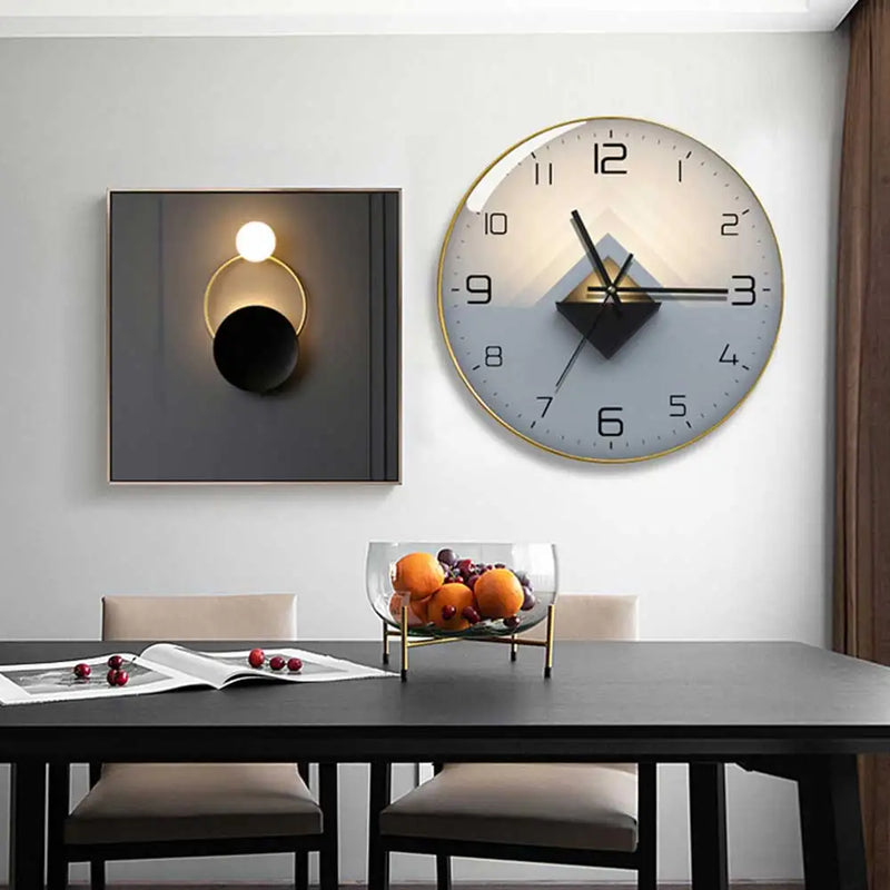 horloge murale en verre design moderne créatif géométrique décorative