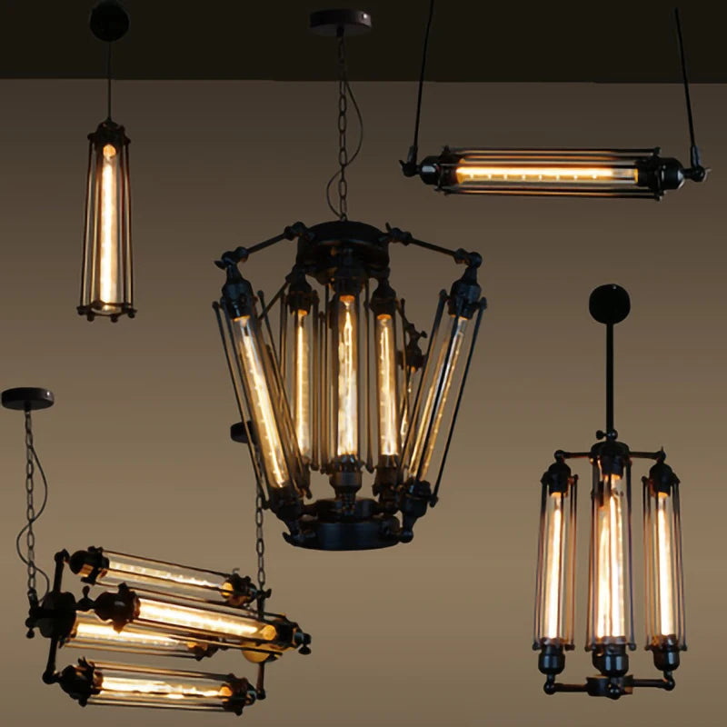 suspension vintage industrielle avec ampoule edison pour restaurant