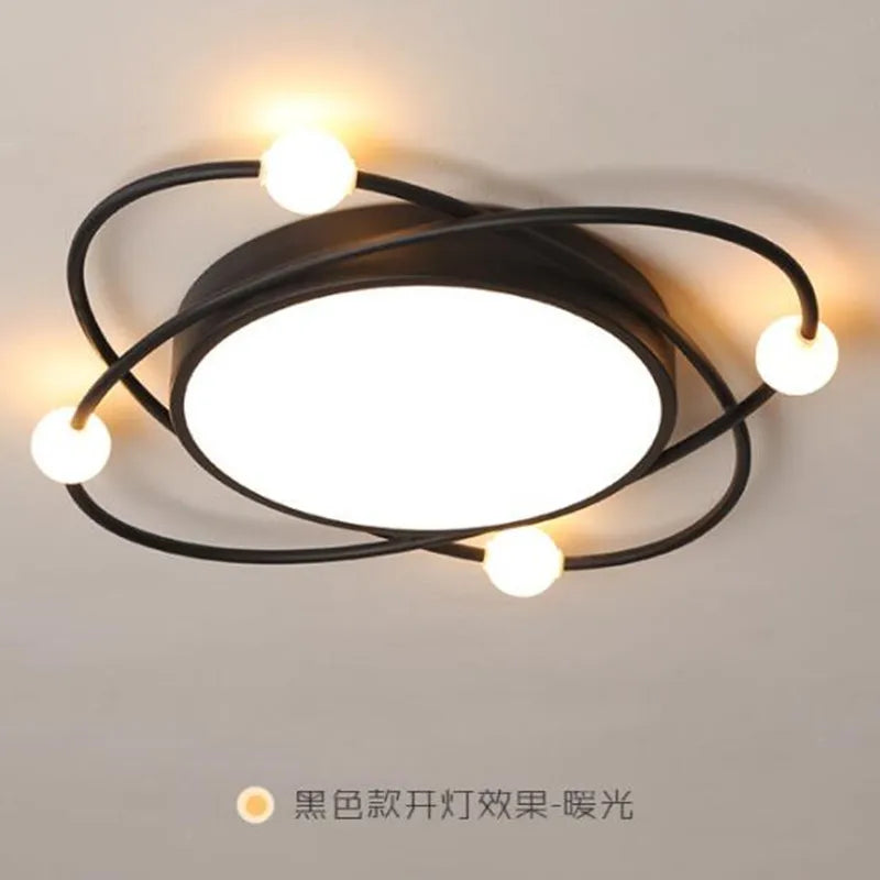 lustre rond moderne à led avec télécommande pour intérieur élégant