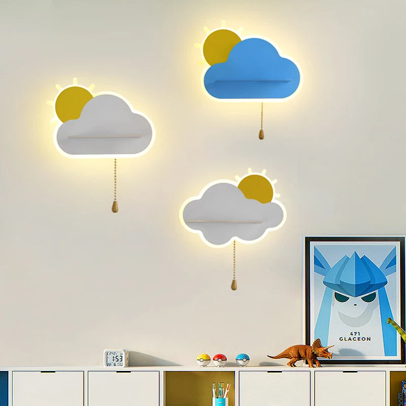 "applique murale led créative en forme de nuage pour enfants"