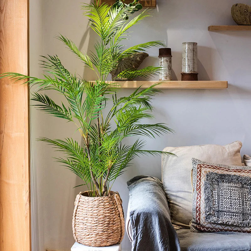 palmier artificiel avec grandes feuilles pour décoration intérieure et extérieure