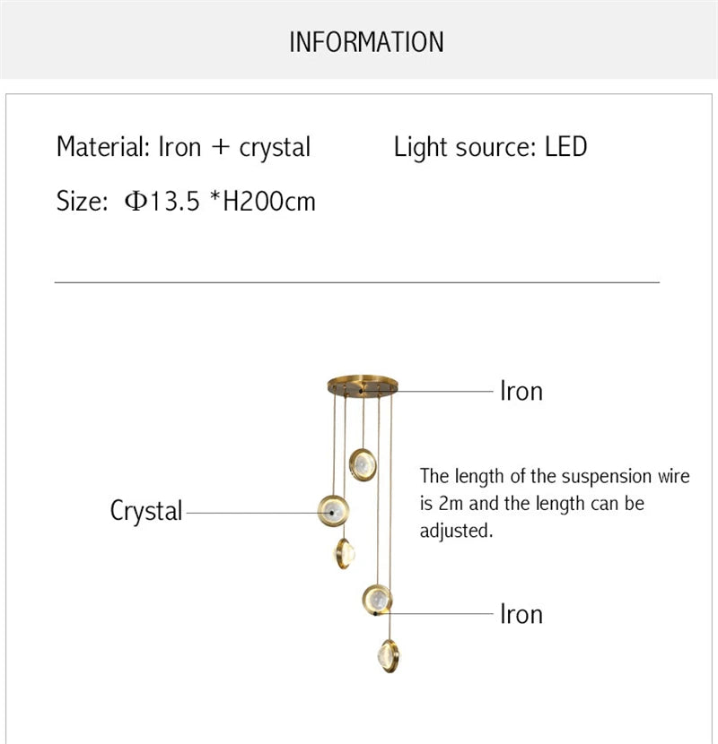 suspension en cristal moderne pour éclairage intérieur luxe