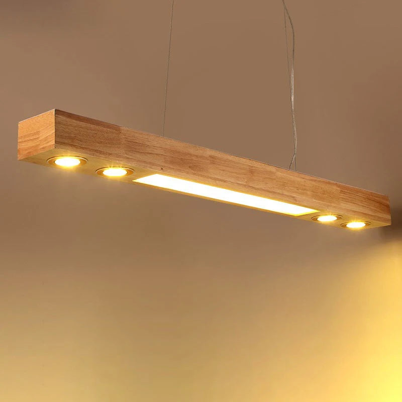 lampe suspendue led en bois au design moderne pour décoration intérieure