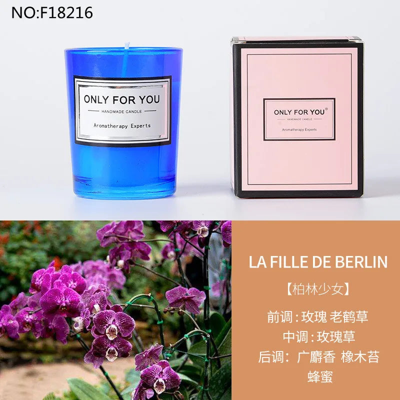 bougie parfumée romantique en cire de soja artisanale avec huiles essentielles