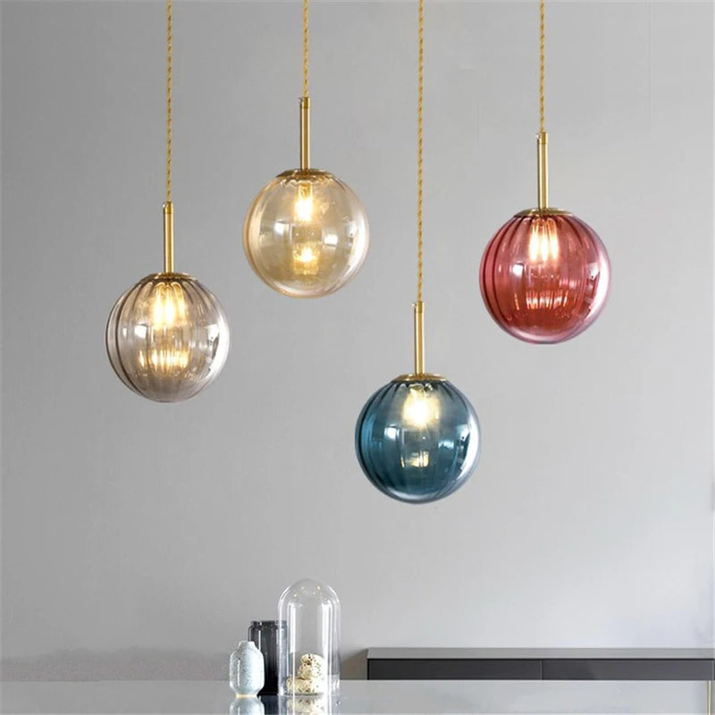 suspension LED en verre design moderne simpliste