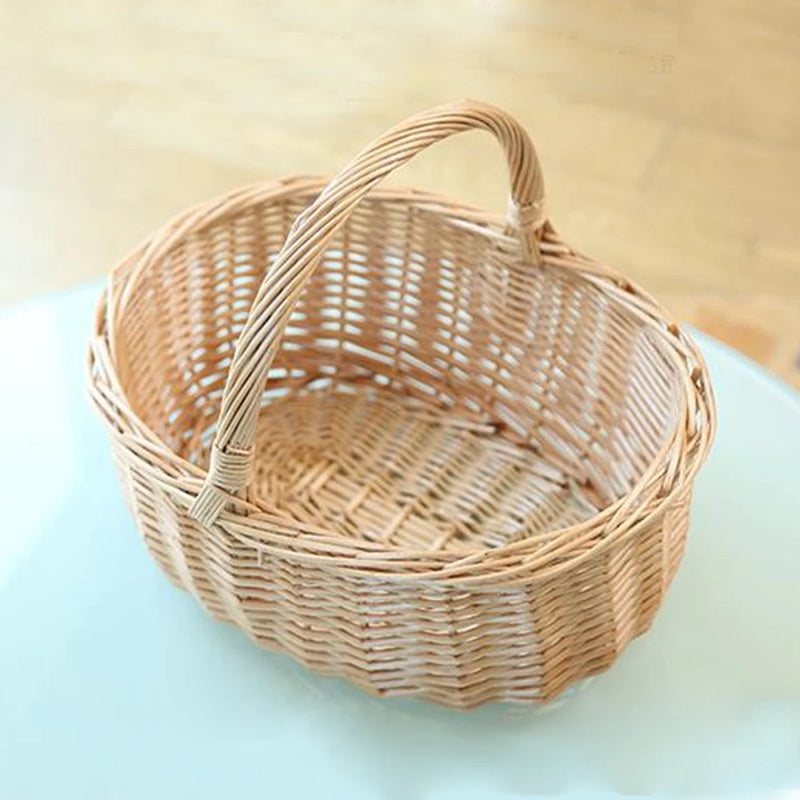 panier de pique-nique en osier grand modèle avec poignée décoratif et pratique