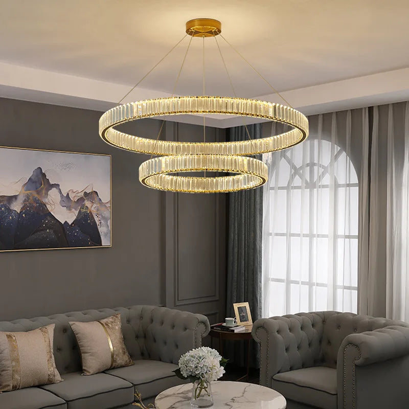 lustre moderne en cristal design haut de gamme pour intérieur élégant