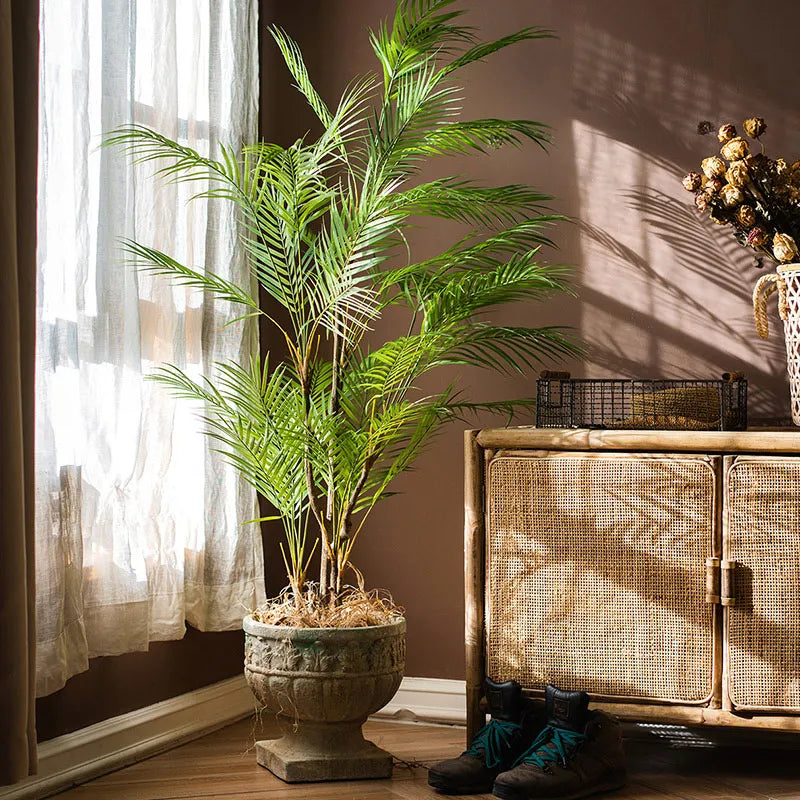 plantes tropicales palmier artificiel branches en plastique réalistes